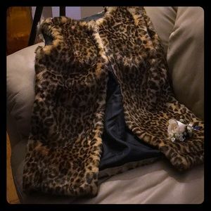 Faux Fur Leopard Print Vest (never worn)